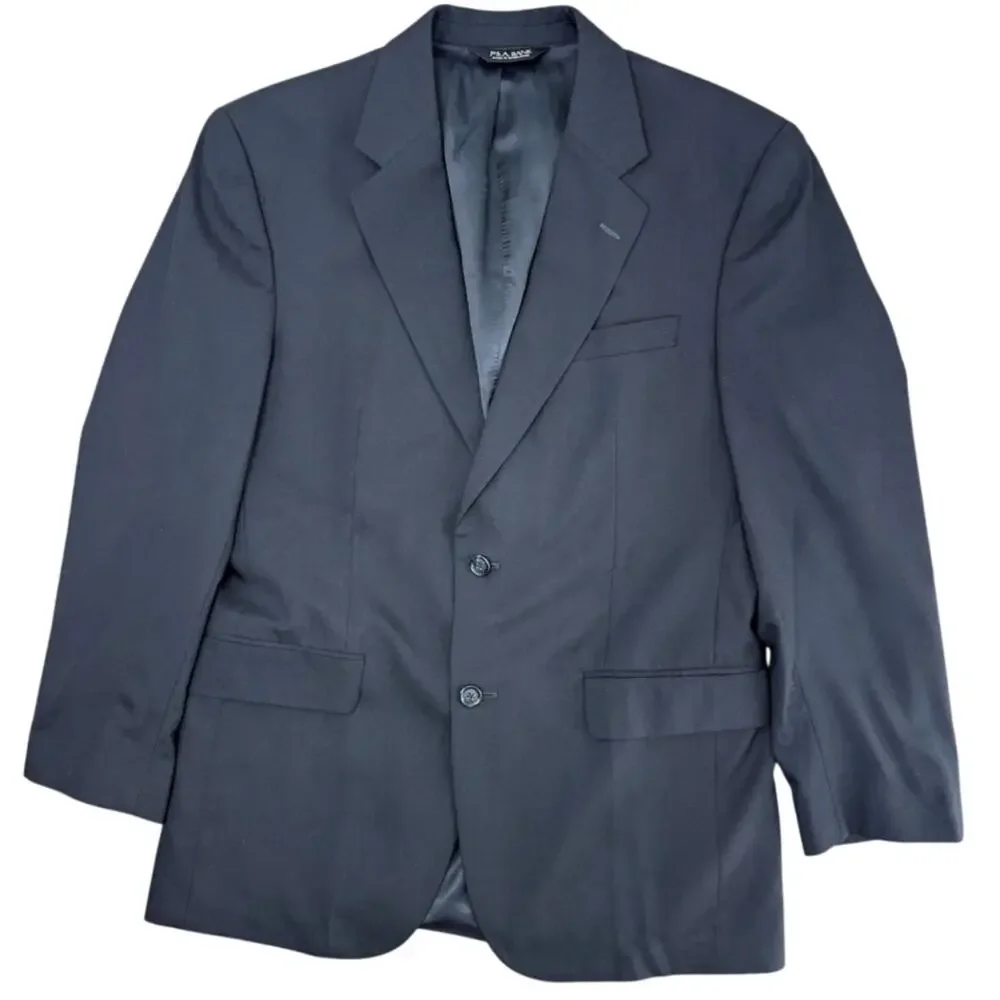 Jos A Bank Men's 40R Black Wool Blazer Sport Coat 2 Button Classic Fit